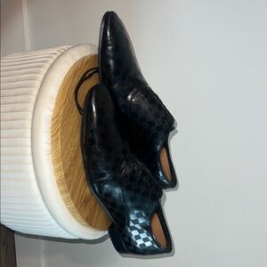 Vero Cuoio Black Checkered Leather Flats